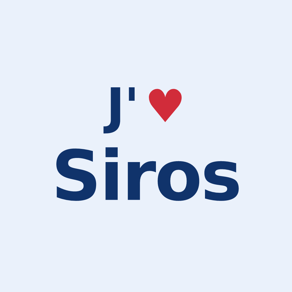 Sticker personnalisé Siros — design J'aime Siros
