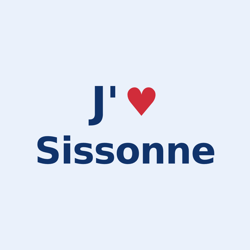 Sticker personnalisé Sissonne — design J'aime Sissonne