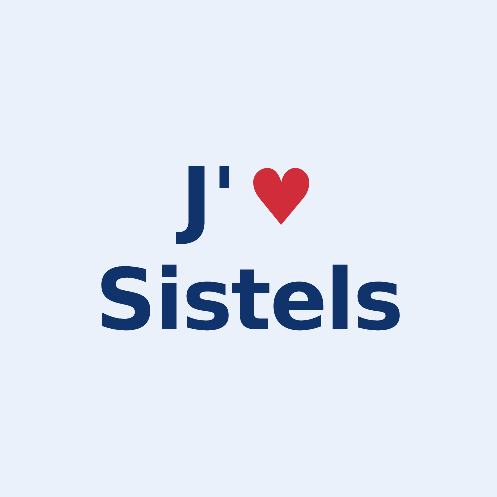 Sticker personnalisé Sistels — design J'aime Sistels