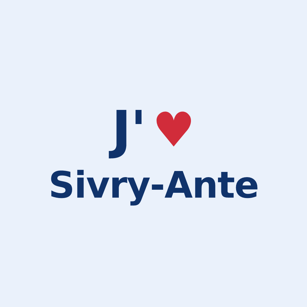 Sticker personnalisé Sivry-Ante — design « J'aime Sivry-Ante » imprimé sur le sticker