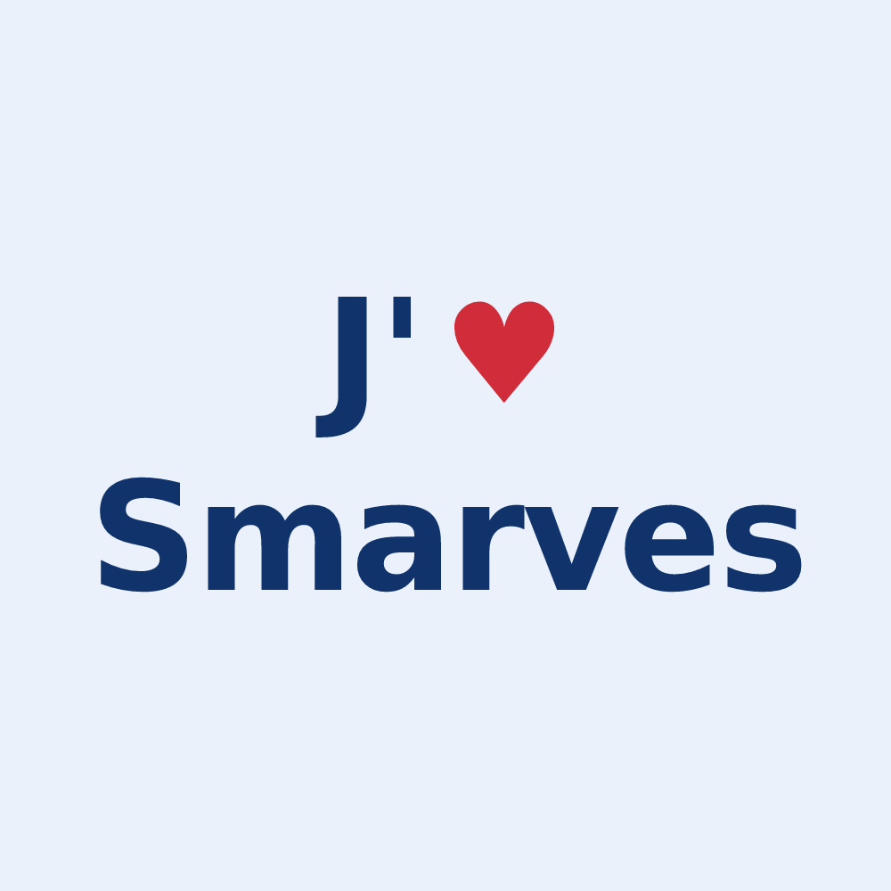 Sticker personnalisé Smarves — design « J'aime Smarves » imprimé sur le sticker