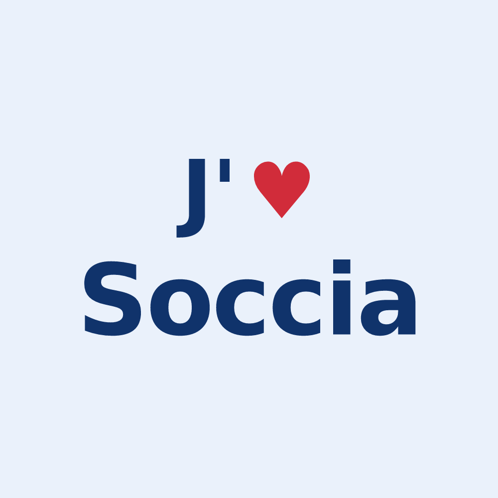 Sticker personnalisé Soccia — design J'aime Soccia
