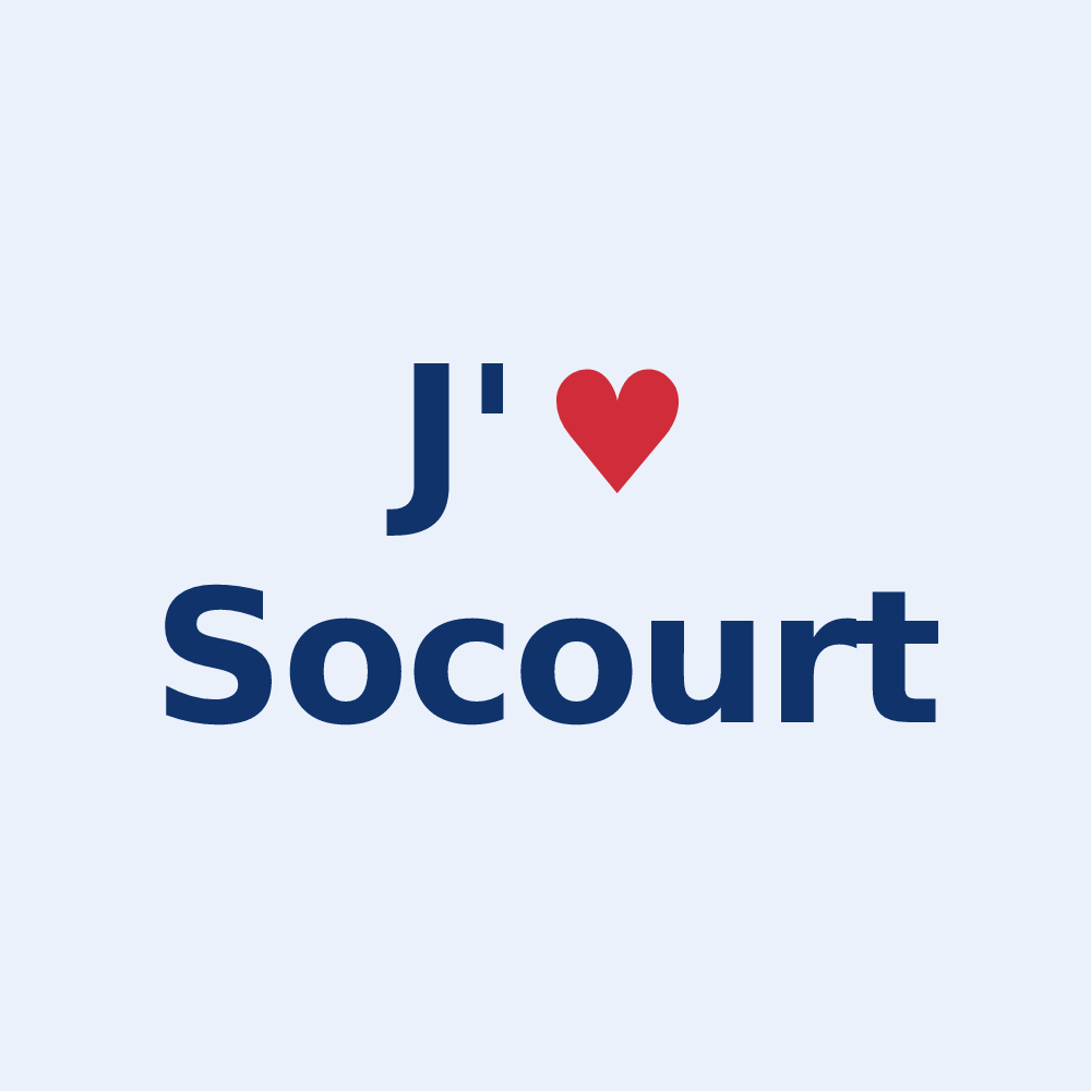 Sticker personnalisé Socourt — design J'aime Socourt