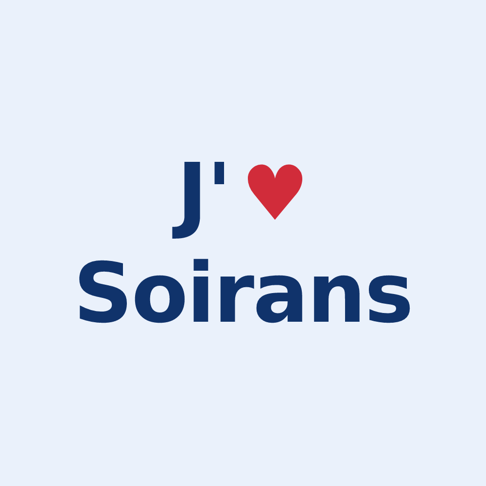 Sticker personnalisé Soirans — design J'aime Soirans