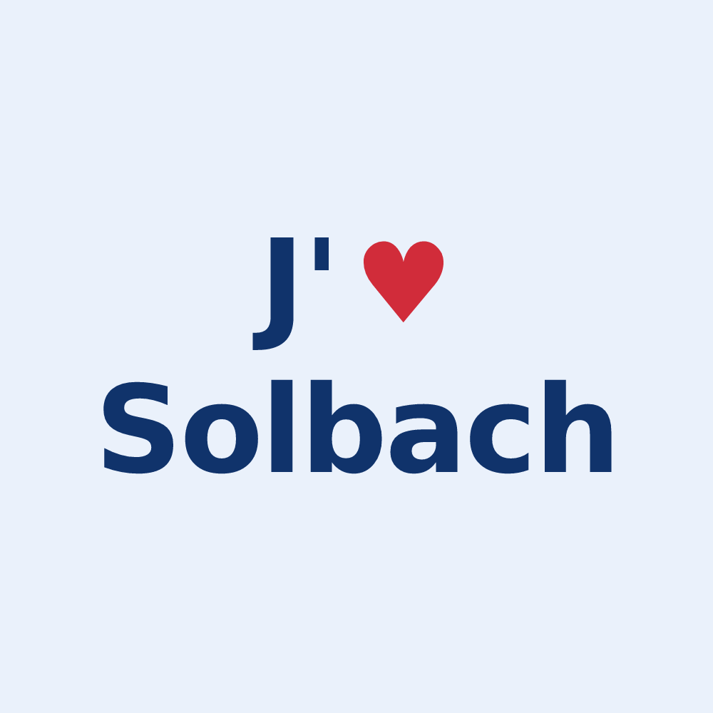 Sticker personnalisé Solbach — design J'aime Solbach