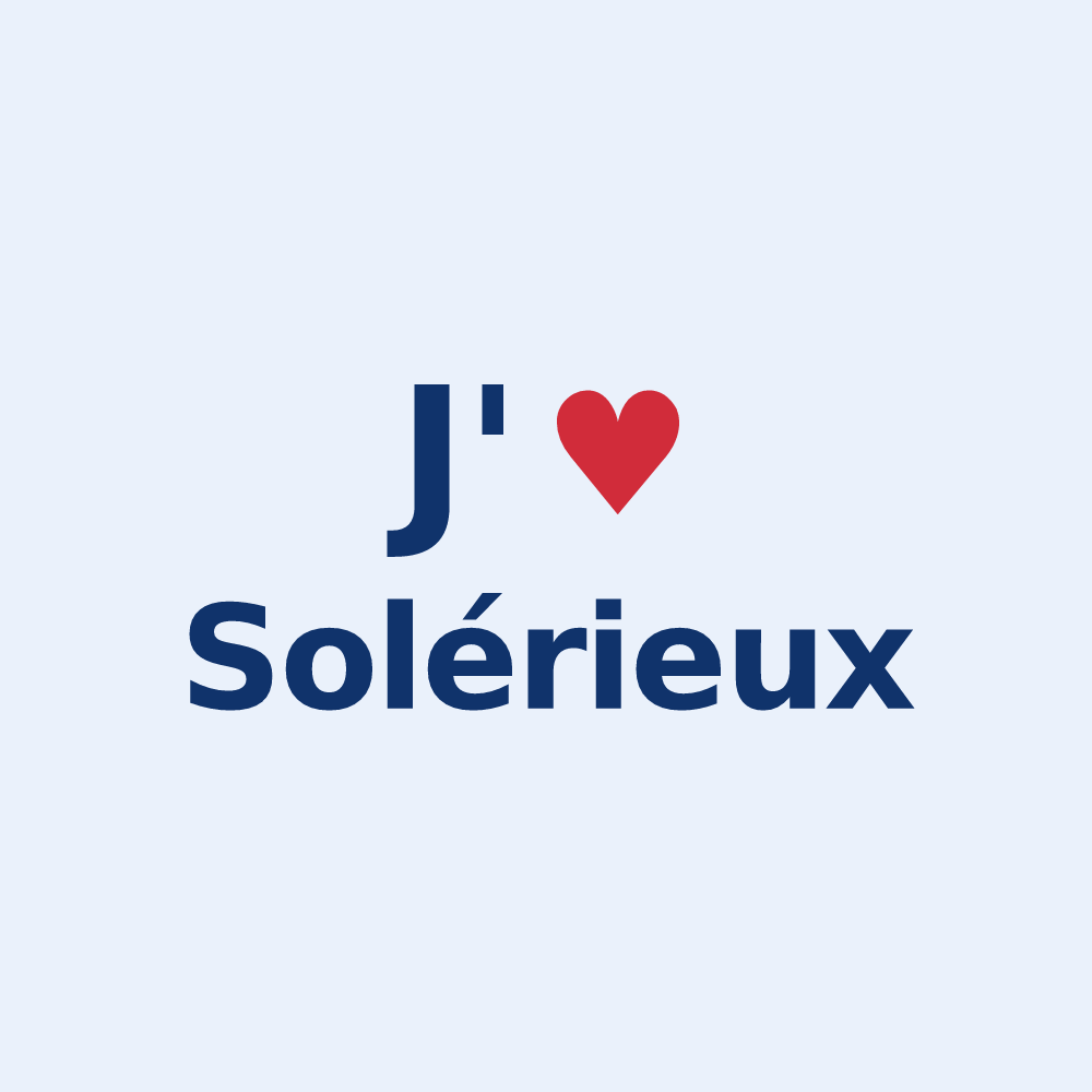 Sticker personnalisé Solérieux — design « J'aime Solérieux » imprimé sur le sticker