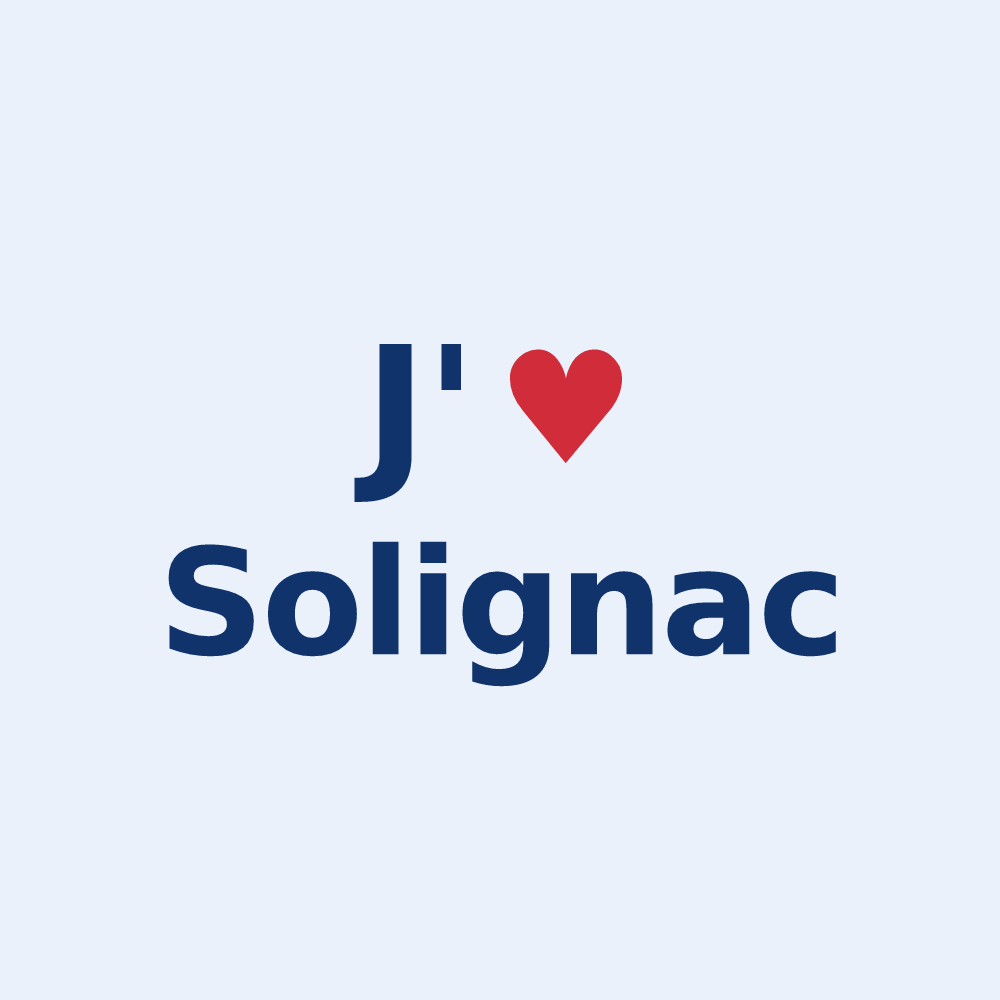 Sticker personnalisé Solignac — design J'aime Solignac