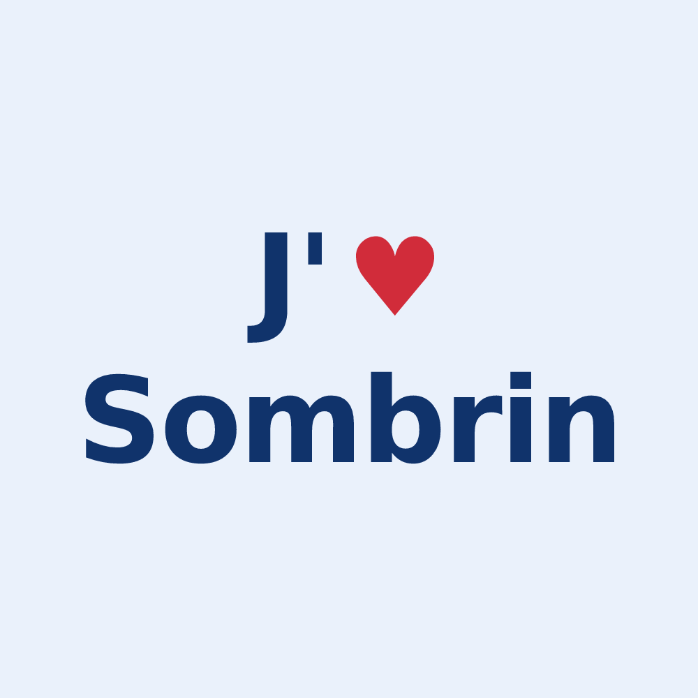 Sticker personnalisé Sombrin — design « J'aime Sombrin » imprimé sur le sticker