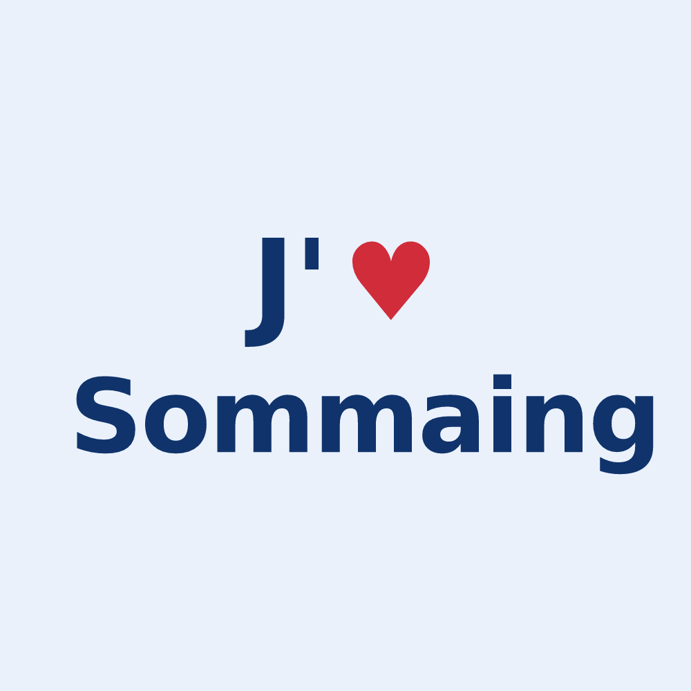 Sticker personnalisé Sommaing — design « J'aime Sommaing » imprimé sur le sticker