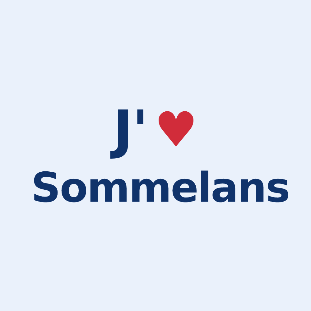 Sticker personnalisé Sommelans — design J'aime Sommelans