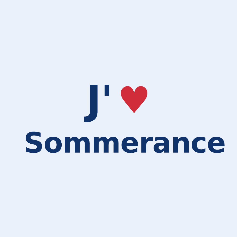 Sticker personnalisé Sommerance — design « J'aime Sommerance » imprimé sur le sticker