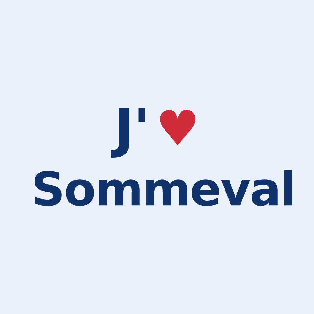 Sticker personnalisé Sommeval — design « J'aime Sommeval » imprimé sur le sticker