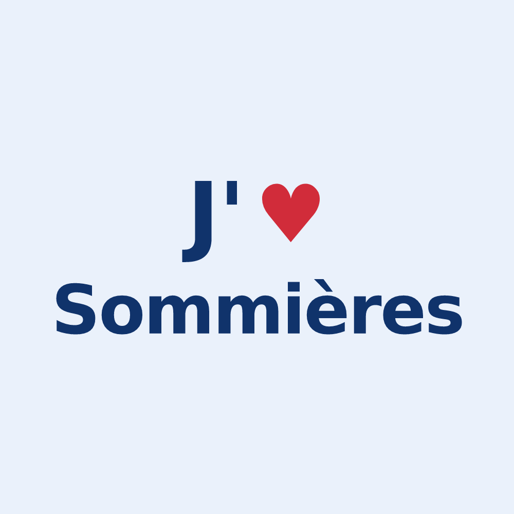 Sticker personnalisé Sommières — design J'aime Sommières