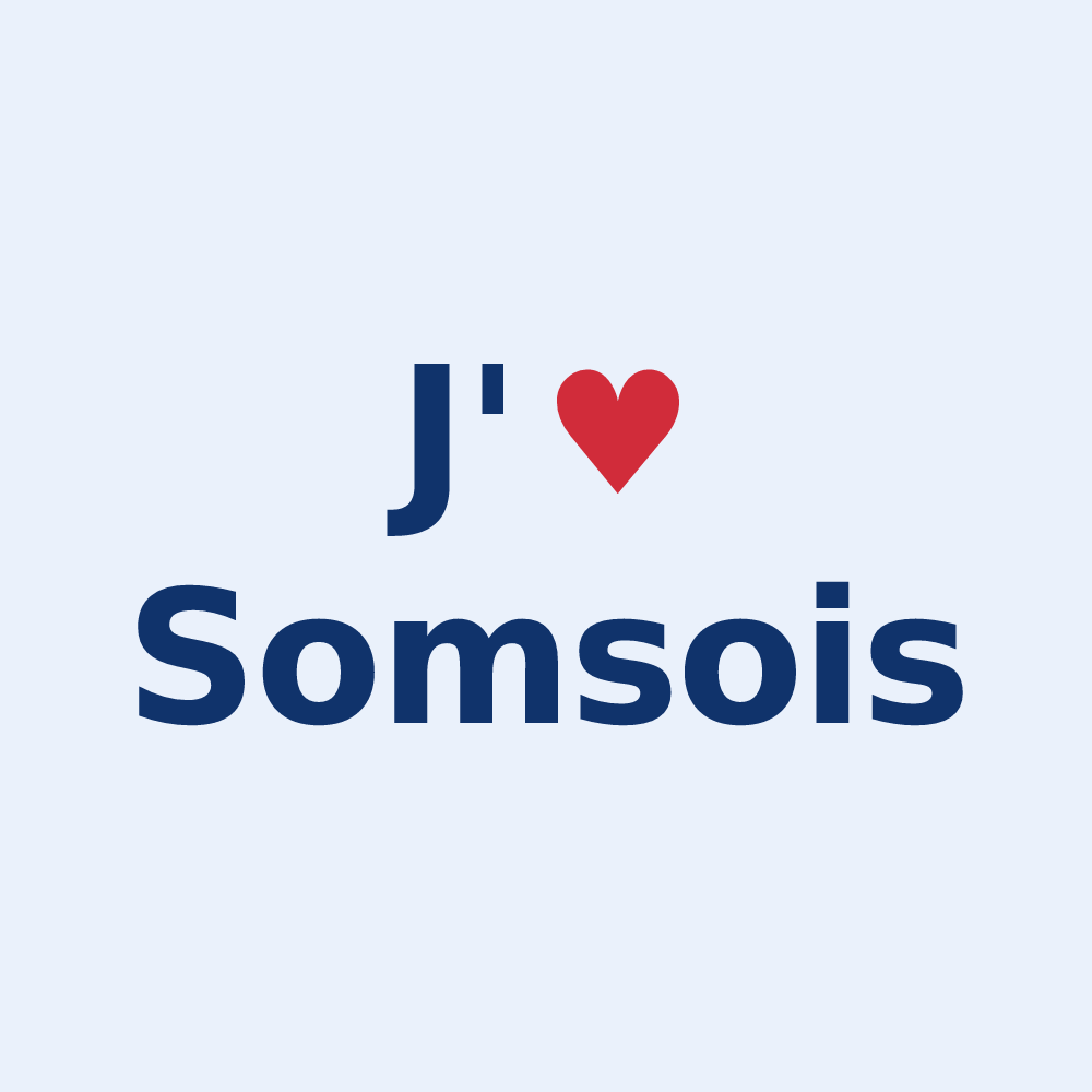 Sticker personnalisé Somsois — design J'aime Somsois