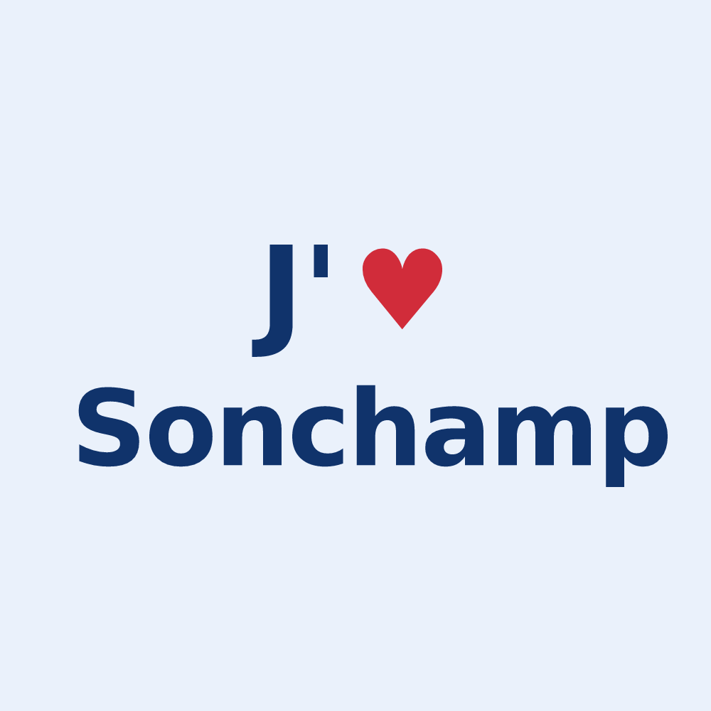 Sticker personnalisé Sonchamp — design J'aime Sonchamp