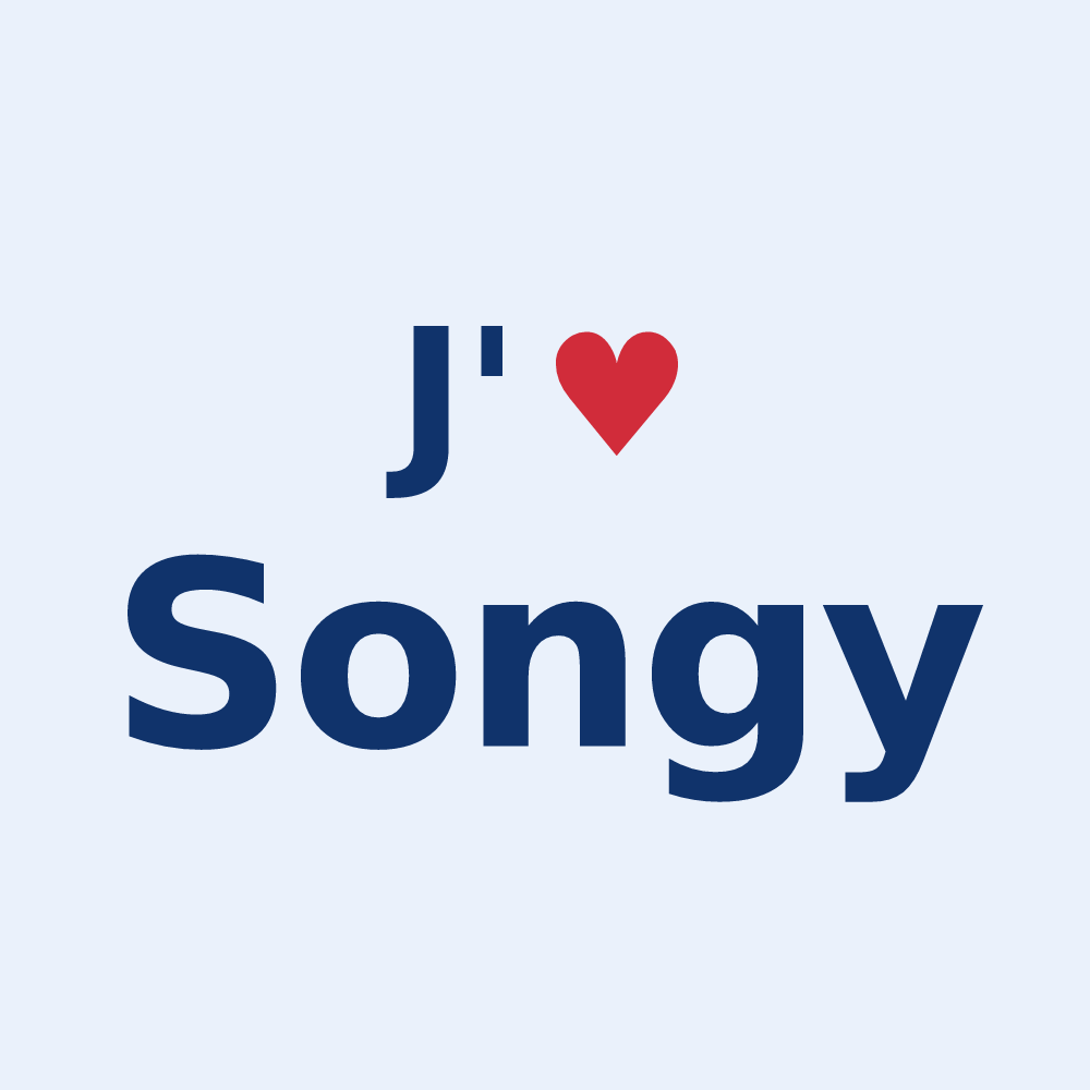 Sticker personnalisé Songy — design « J'aime Songy » imprimé sur le sticker