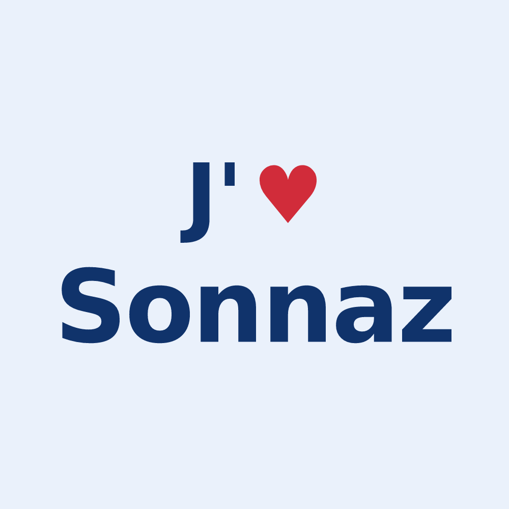 Sticker personnalisé Sonnaz — design J'aime Sonnaz