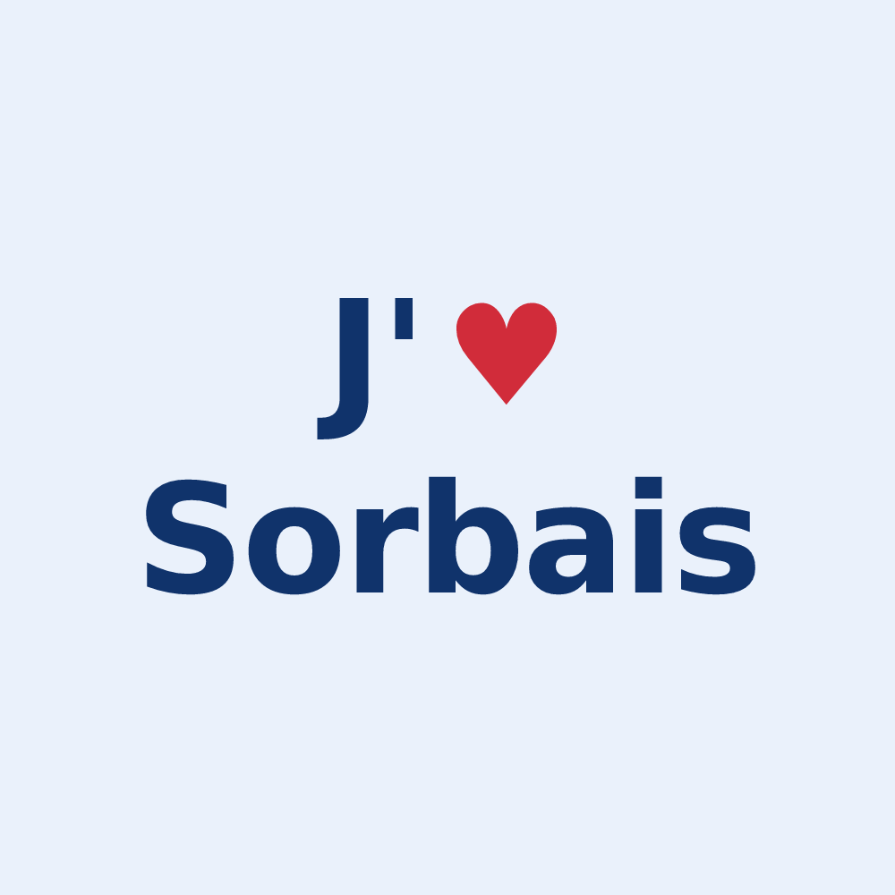 Sticker personnalisé Sorbais — design « J'aime Sorbais » imprimé sur le sticker