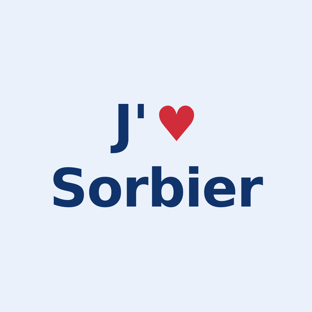 Sticker personnalisé Sorbier — design « J'aime Sorbier » imprimé sur le sticker
