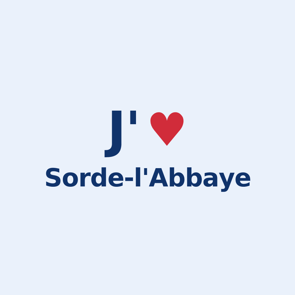 Sticker personnalisé Sorde-l'Abbaye — design J'aime Sorde-l'Abbaye
