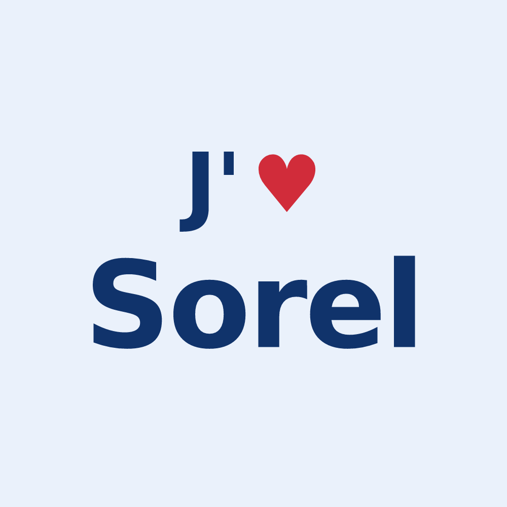 Sticker personnalisé Sorel — design J'aime Sorel