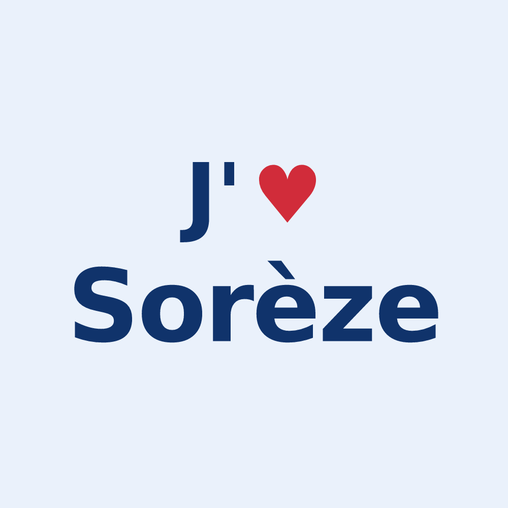 Sticker personnalisé Sorèze — design J'aime Sorèze