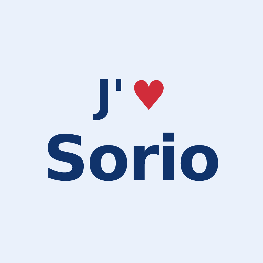 Sticker personnalisé Sorio — design J'aime Sorio