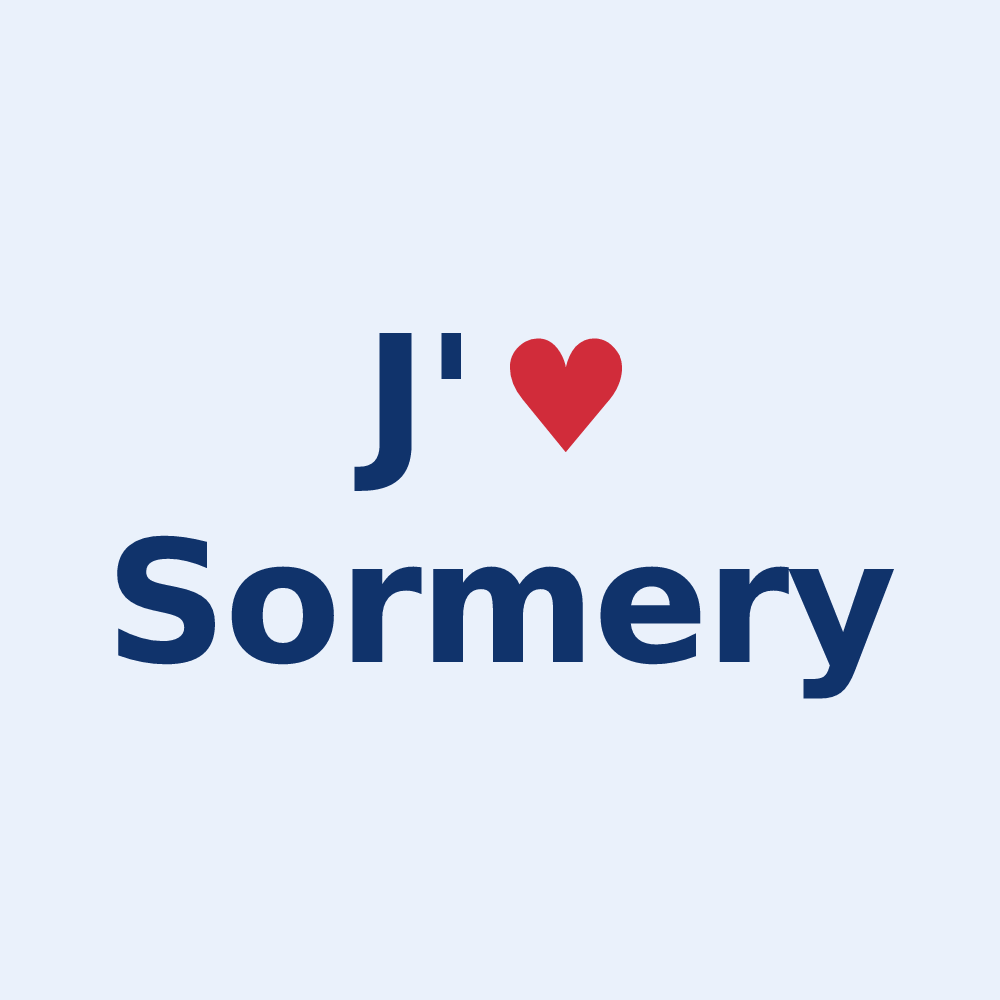 Sticker personnalisé Sormery — design J'aime Sormery