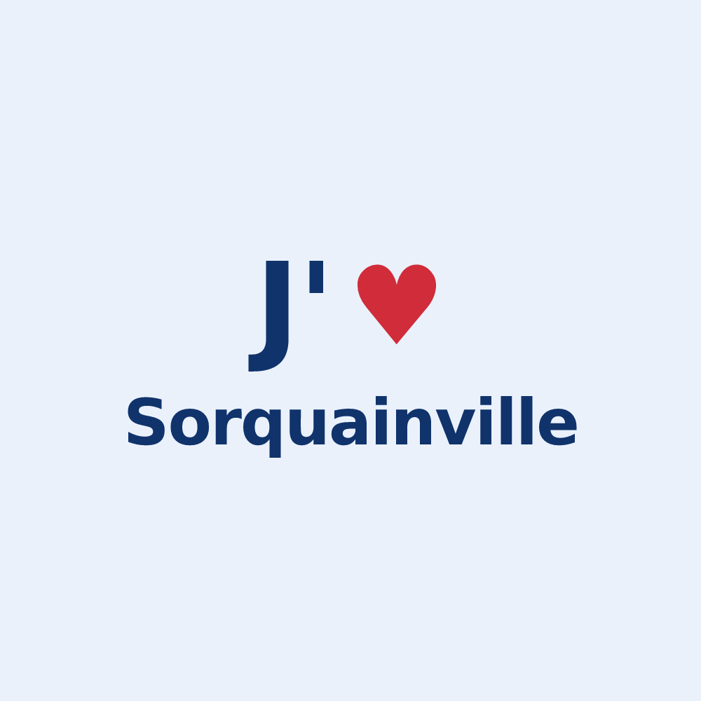 Sticker personnalisé Sorquainville — design J'aime Sorquainville