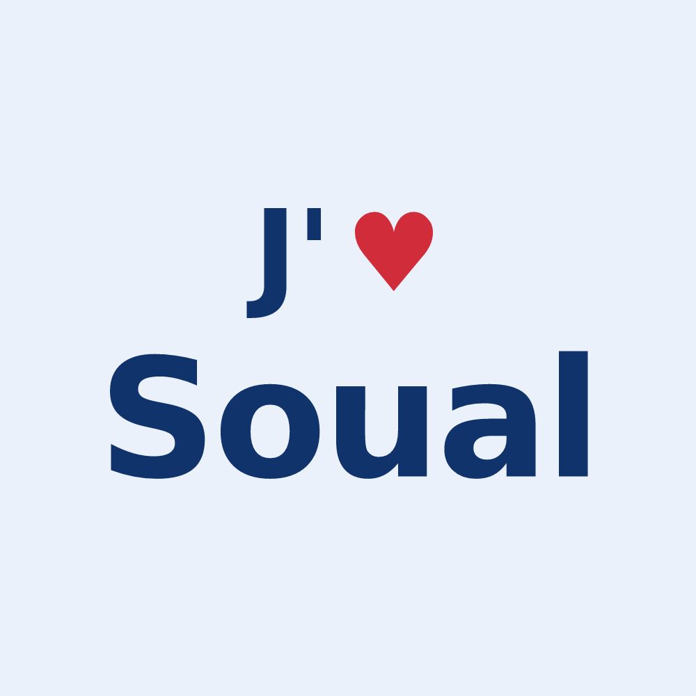 Sticker personnalisé Soual — design J'aime Soual