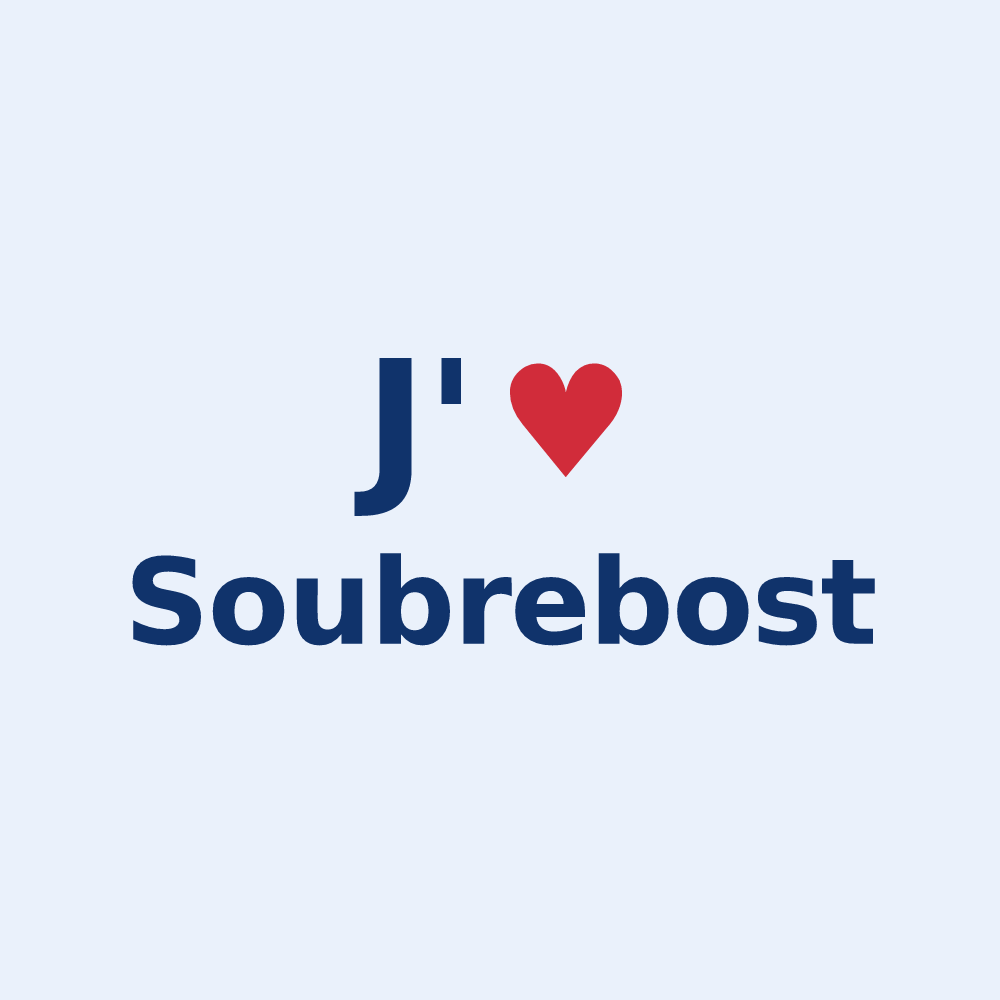 Sticker personnalisé Soubrebost — design J'aime Soubrebost