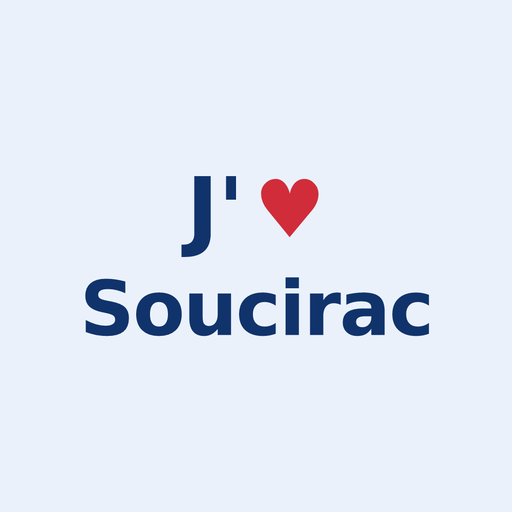 Sticker personnalisé Soucirac — design J'aime Soucirac