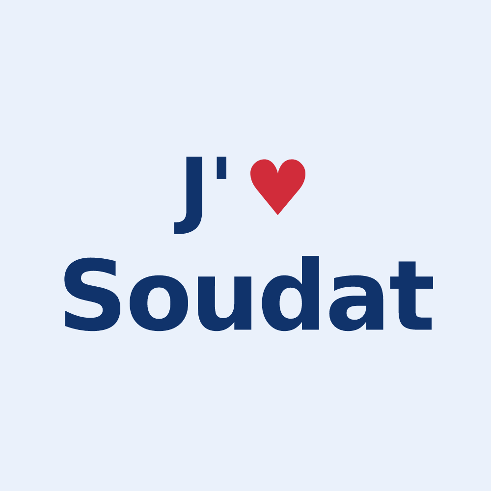 Sticker personnalisé Soudat — design J'aime Soudat