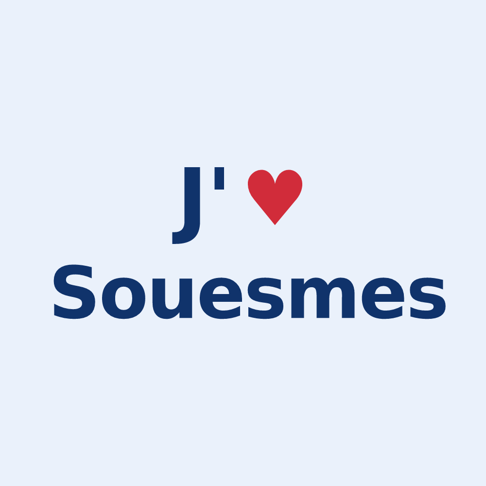 Sticker personnalisé Souesmes — design J'aime Souesmes