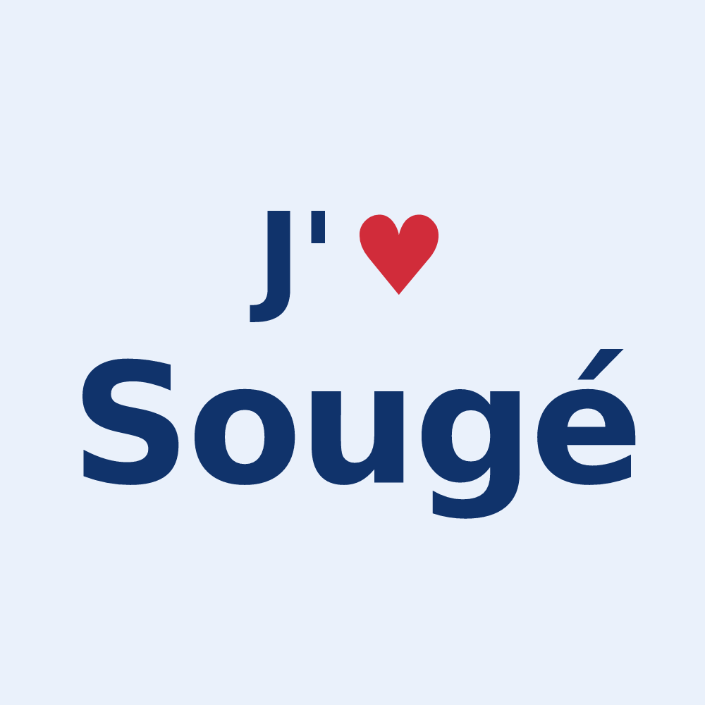 Sticker personnalisé Sougé — design J'aime Sougé