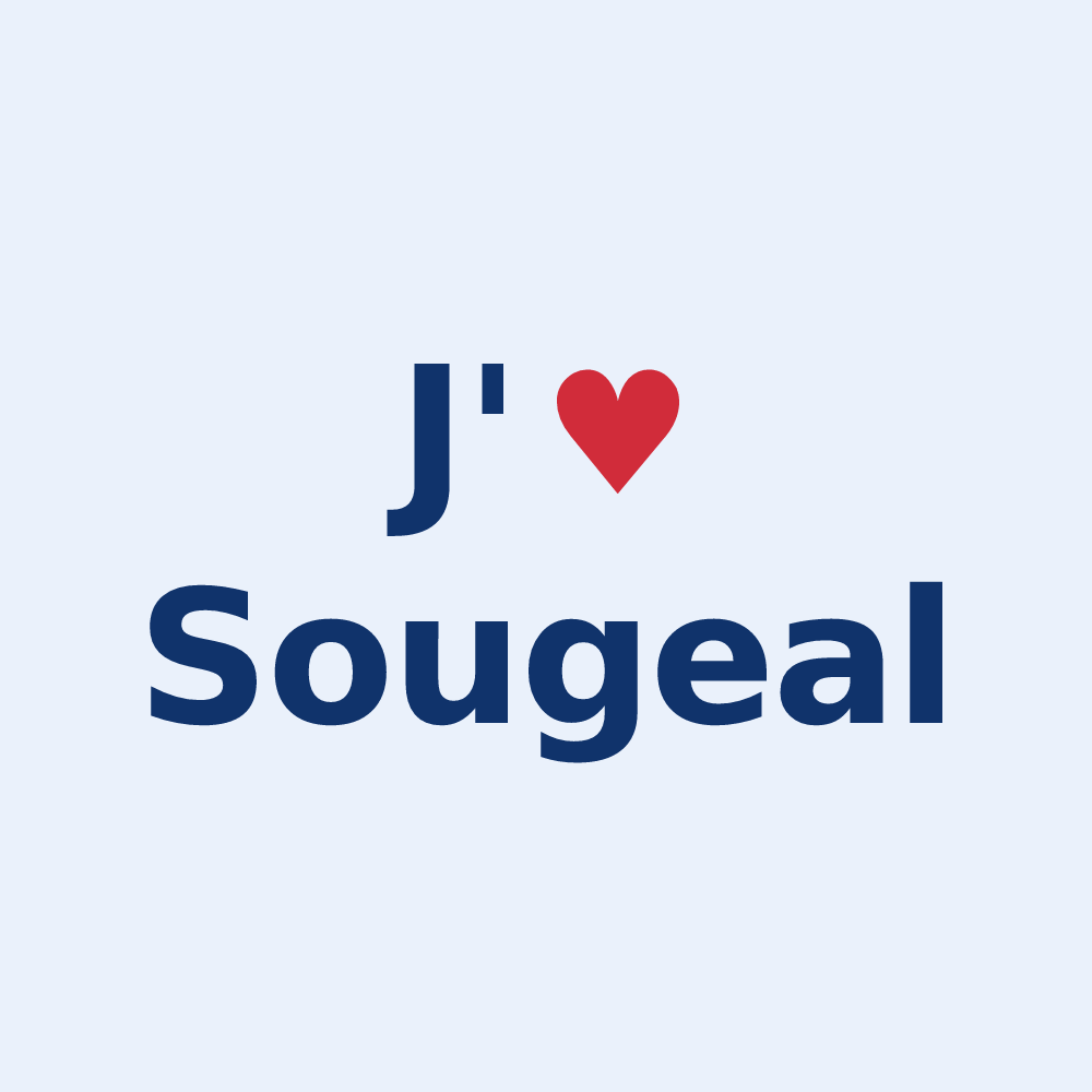 Sticker personnalisé Sougeal — design J'aime Sougeal