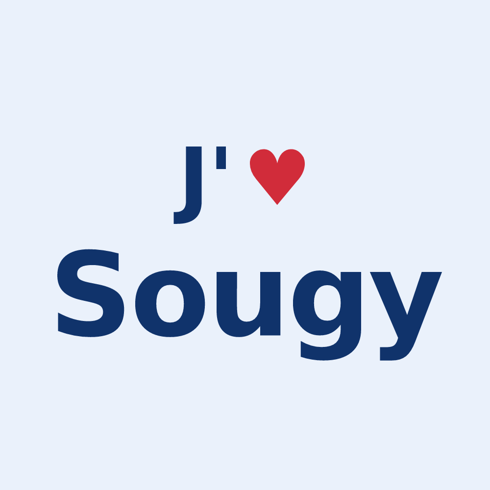 Sticker personnalisé Sougy — design J'aime Sougy