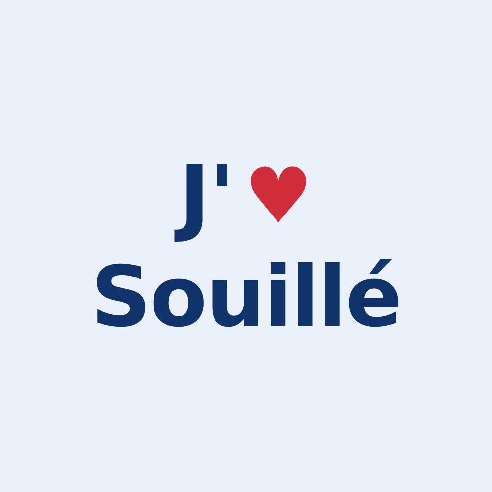 Sticker personnalisé Souillé — design J'aime Souillé