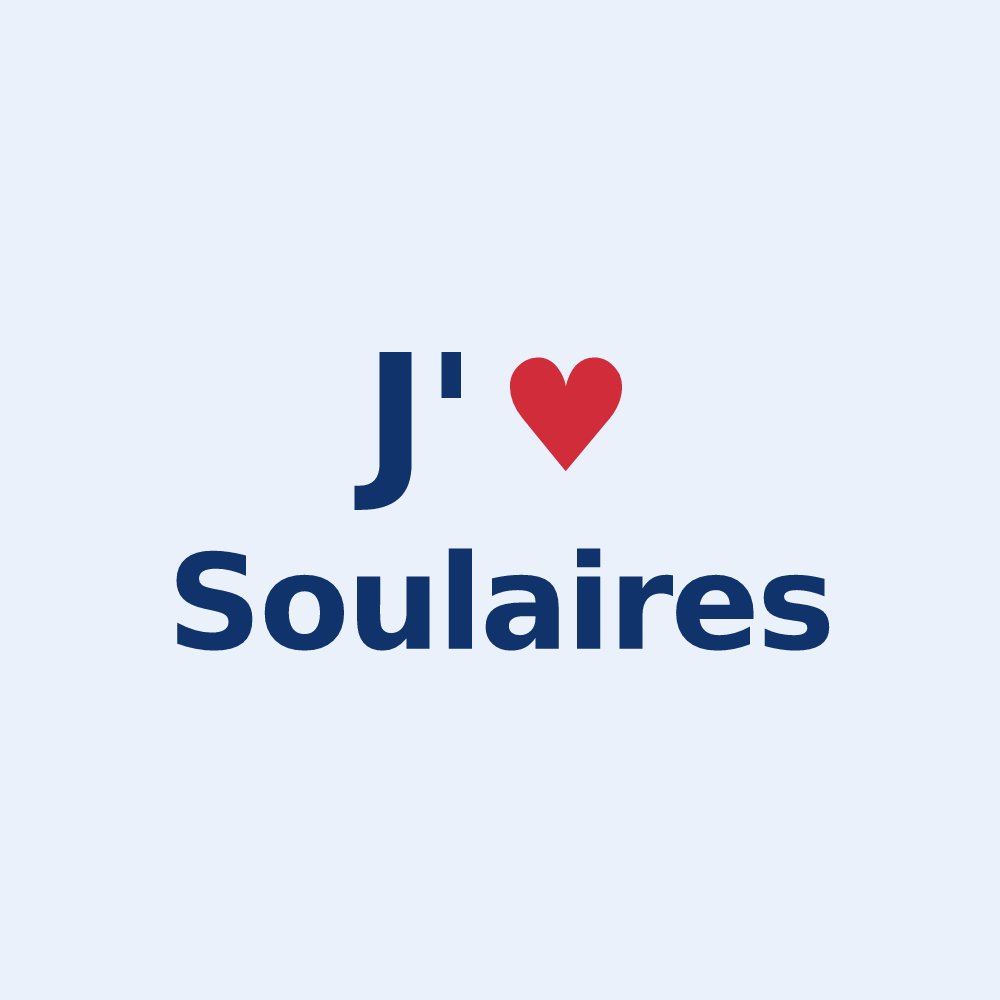 Sticker personnalisé Soulaires — design « J'aime Soulaires » imprimé sur le sticker
