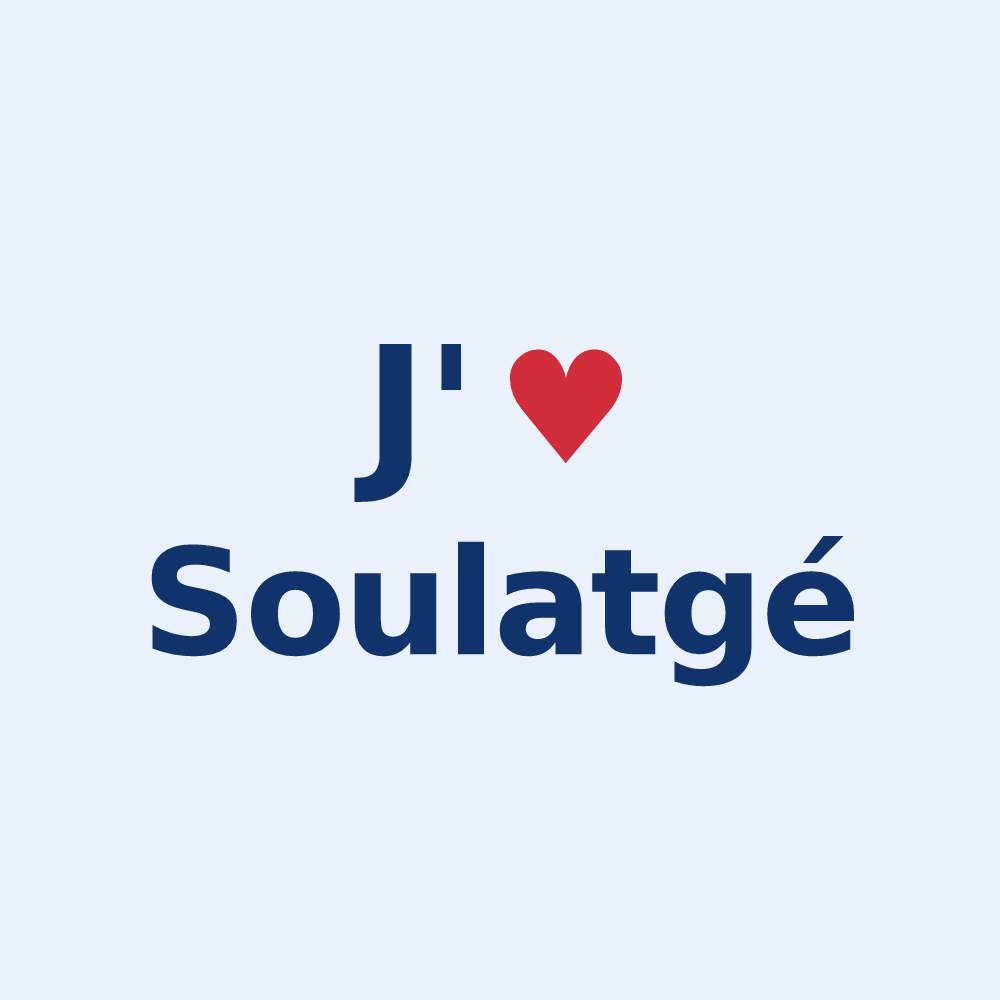 Sticker personnalisé Soulatgé — design J'aime Soulatgé