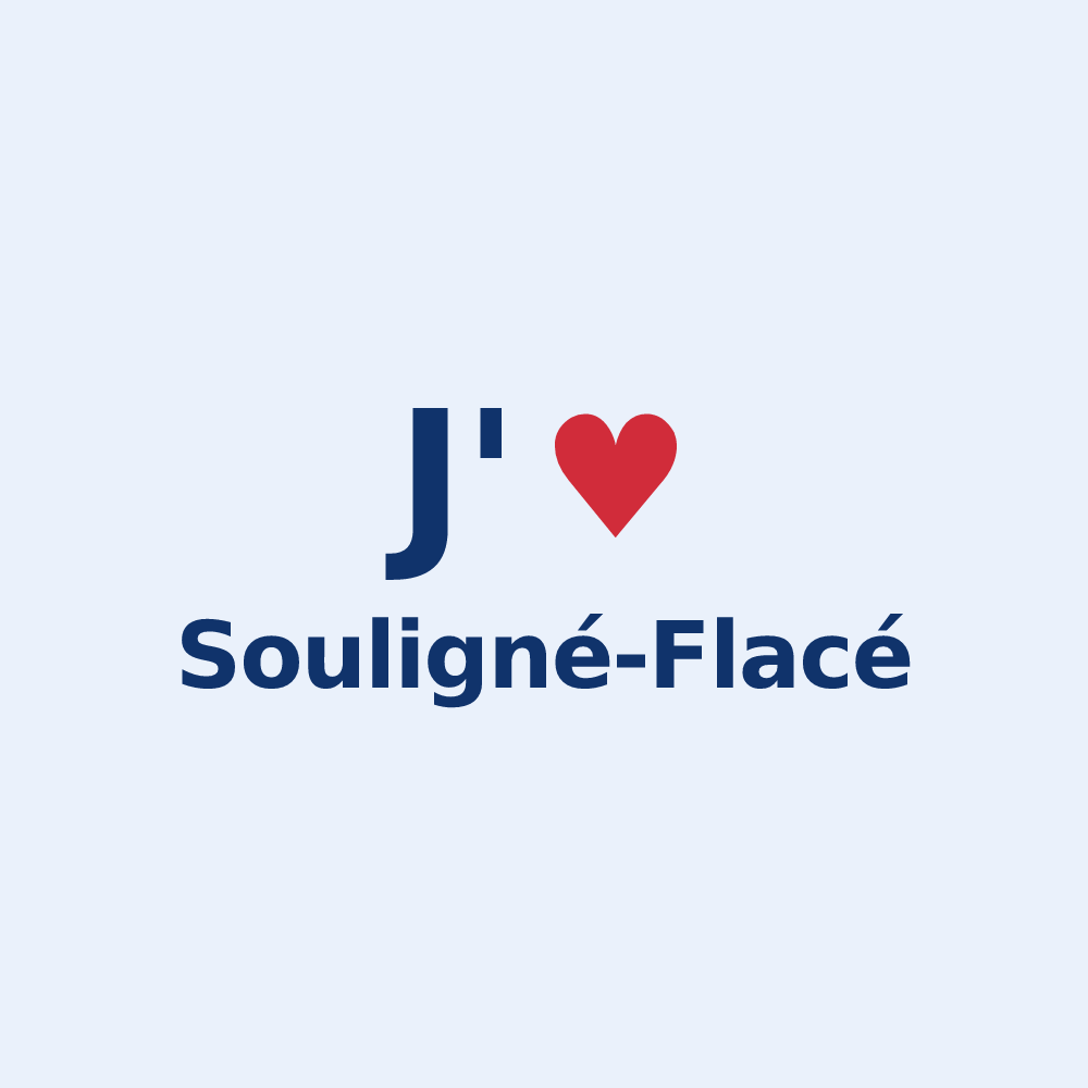 Sticker personnalisé Souligné-Flacé — design J'aime Souligné-Flacé