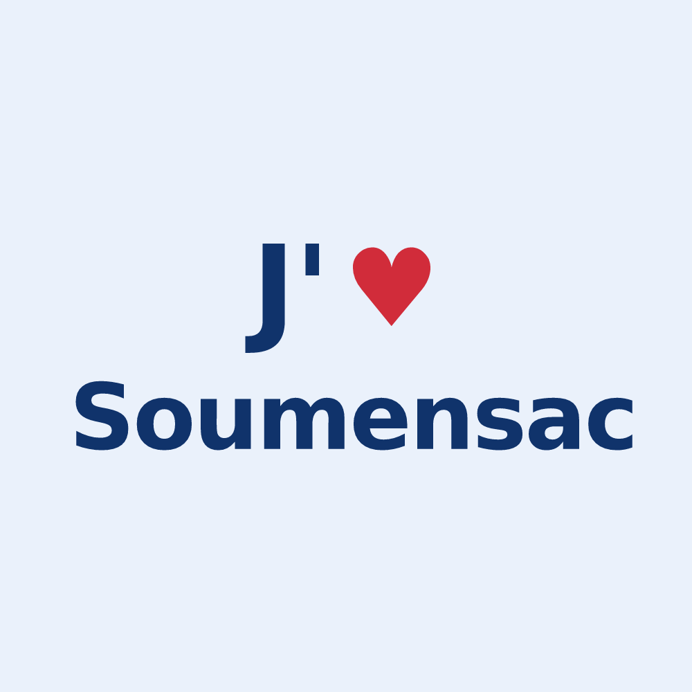 Sticker personnalisé Soumensac — design J'aime Soumensac