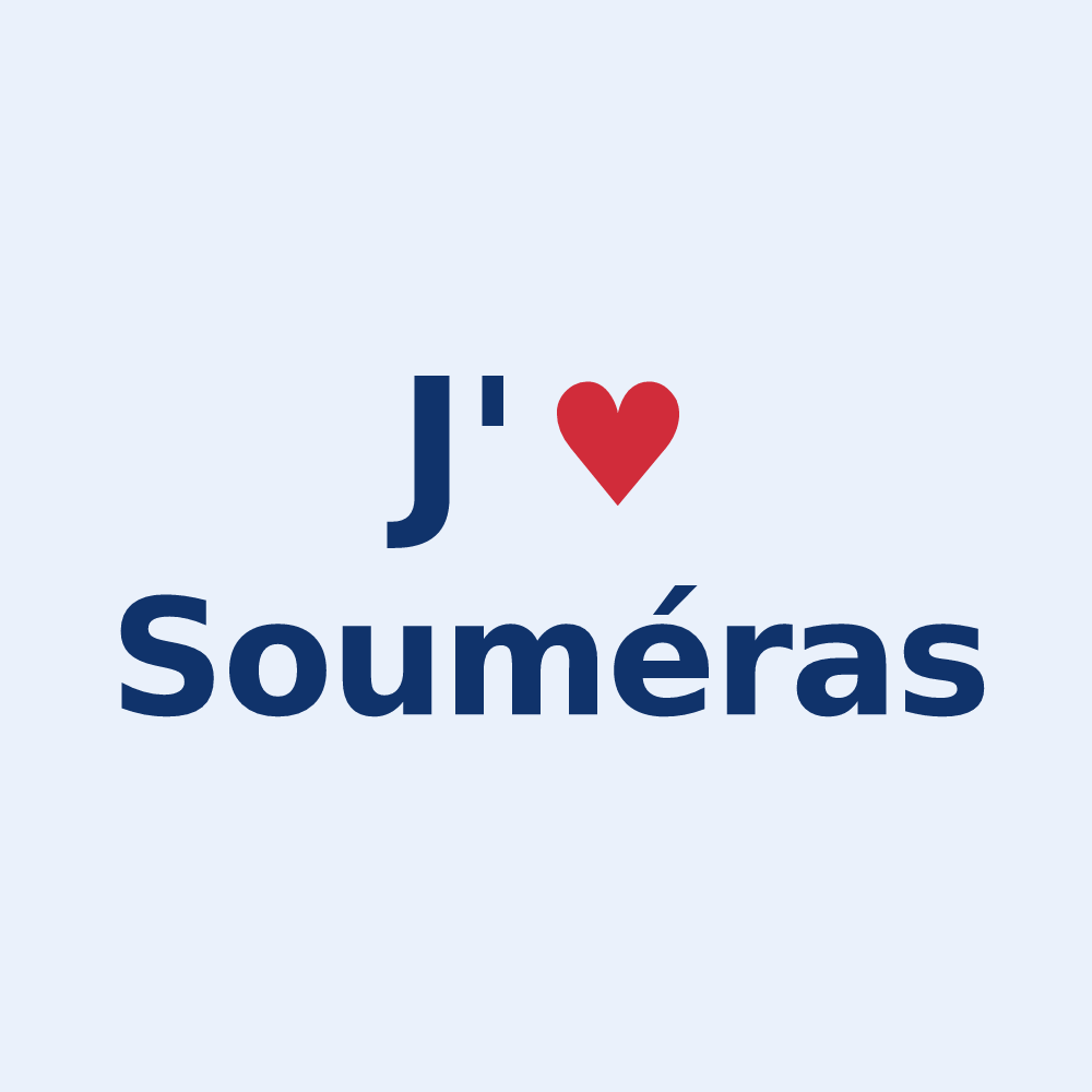 Sticker personnalisé Souméras — design J'aime Souméras