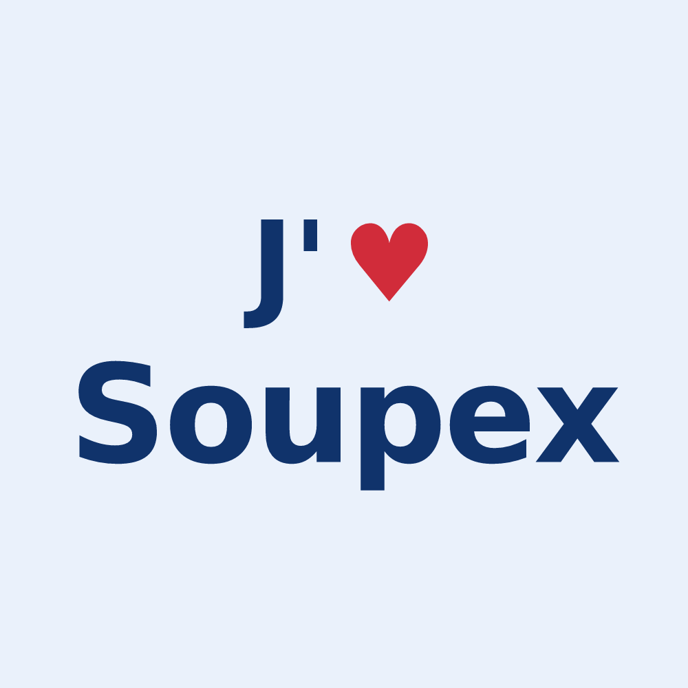 Sticker personnalisé Soupex — design J'aime Soupex