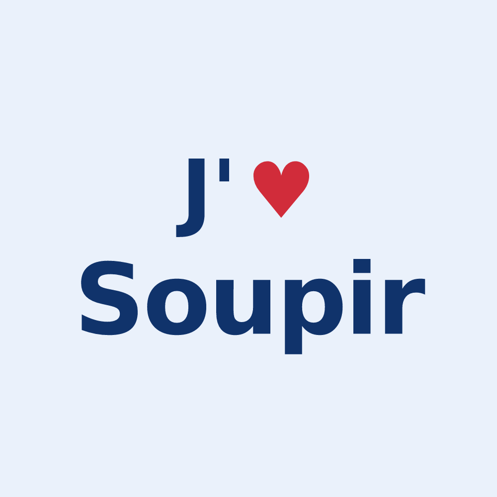 Sticker personnalisé Soupir — design « J'aime Soupir » imprimé sur le sticker