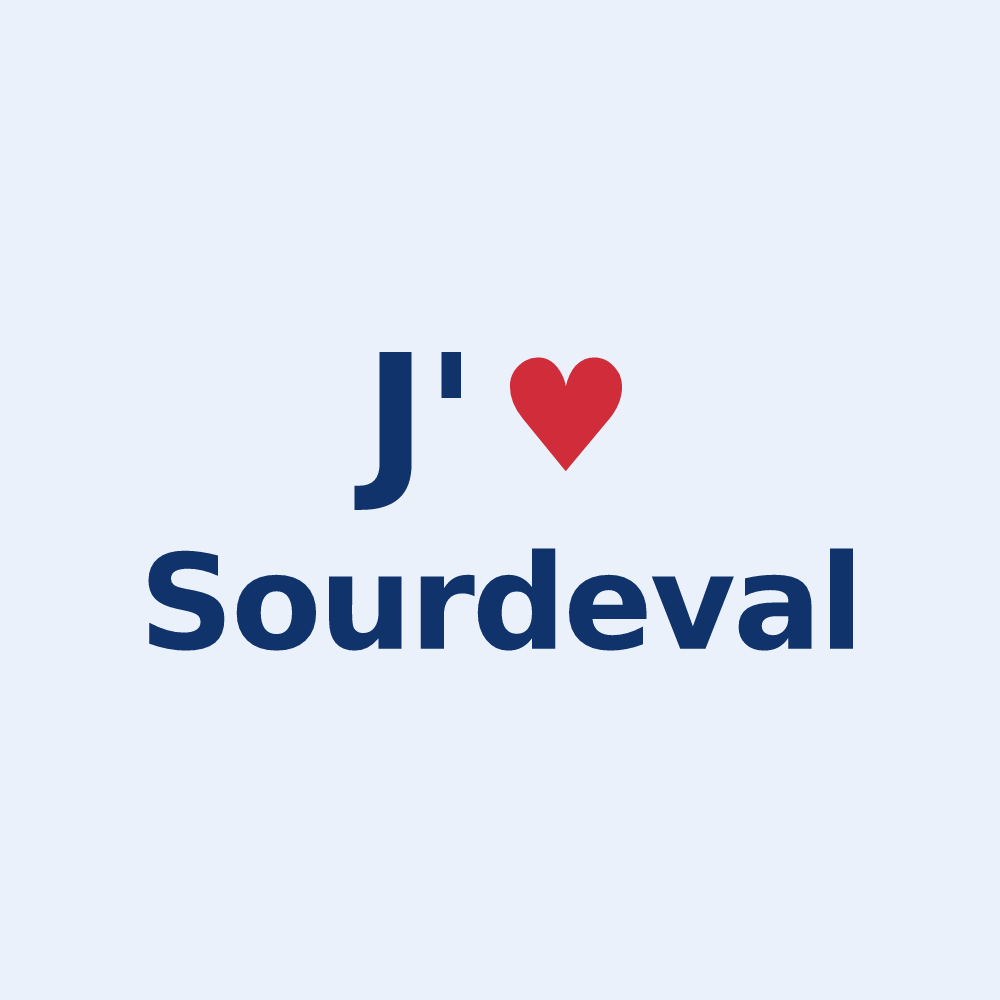 Sticker personnalisé Sourdeval — design J'aime Sourdeval