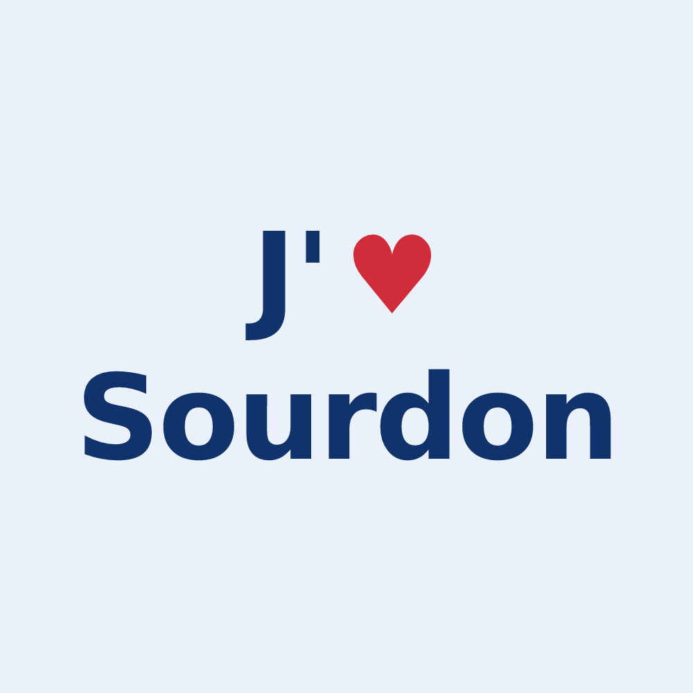 Sticker personnalisé Sourdon — design J'aime Sourdon