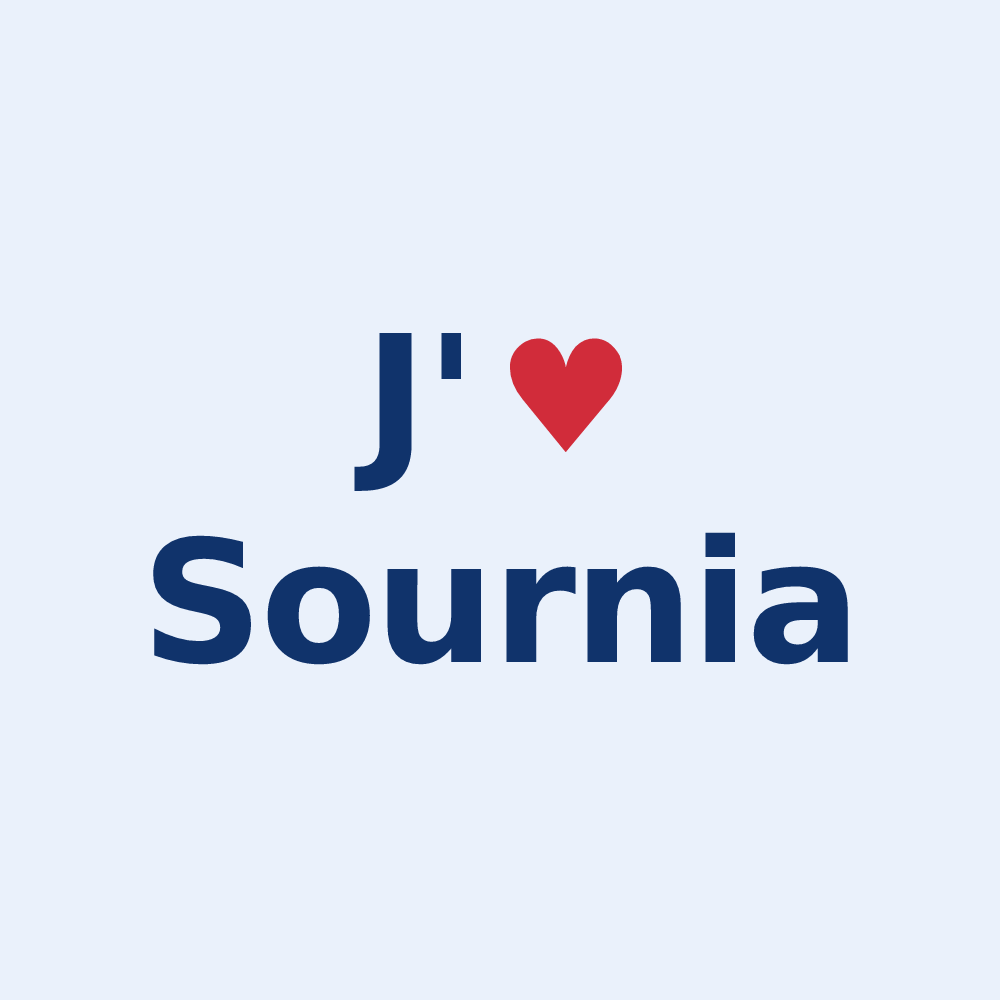 Sticker personnalisé Sournia — design J'aime Sournia
