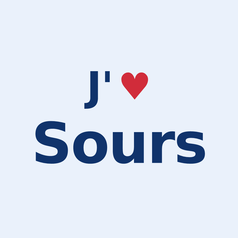 Sticker personnalisé Sours — design J'aime Sours