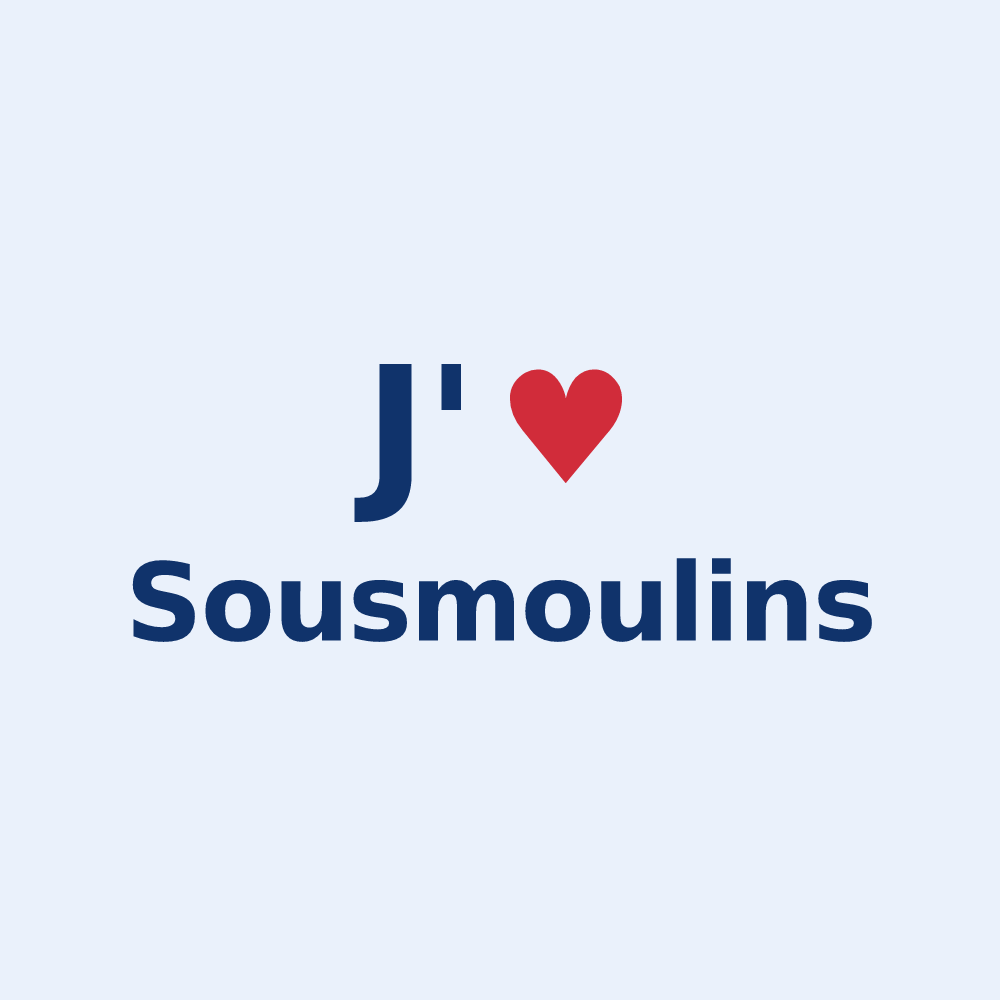 Sticker personnalisé Sousmoulins — design J'aime Sousmoulins
